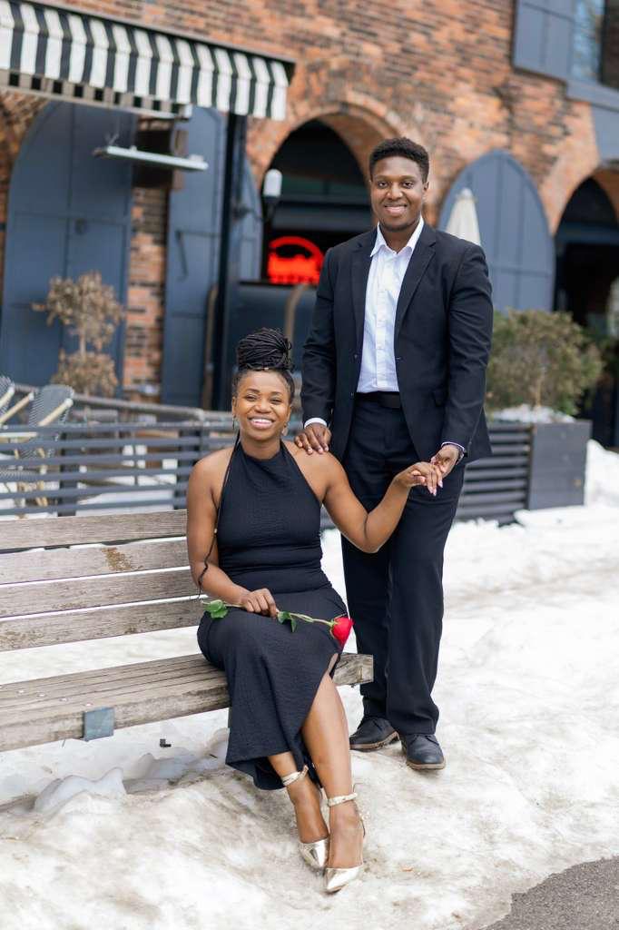 Valerie and Mitchell celebrating together